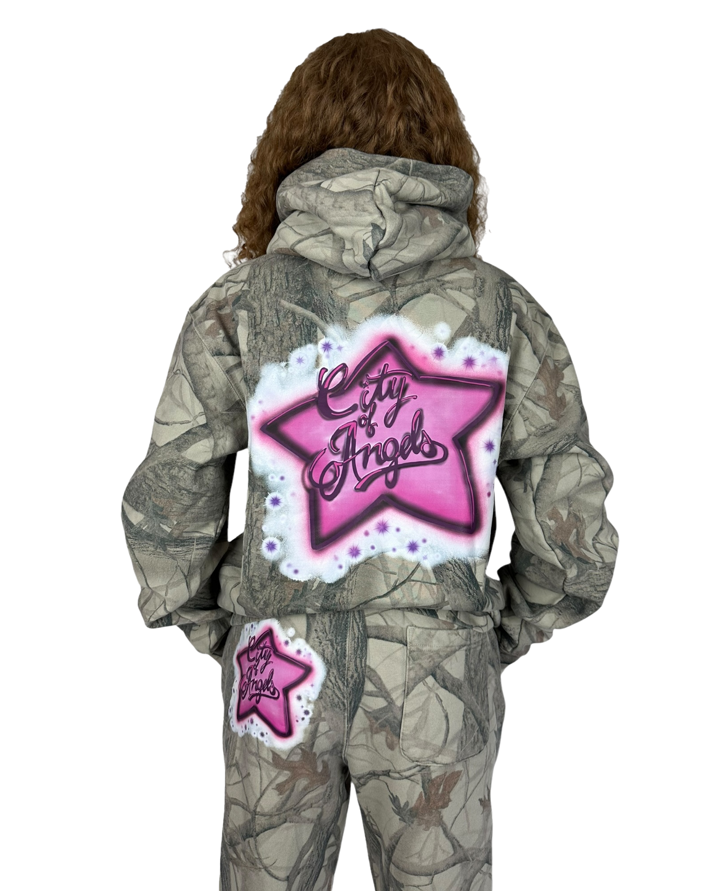 Starred Camo Pullover Hoodie