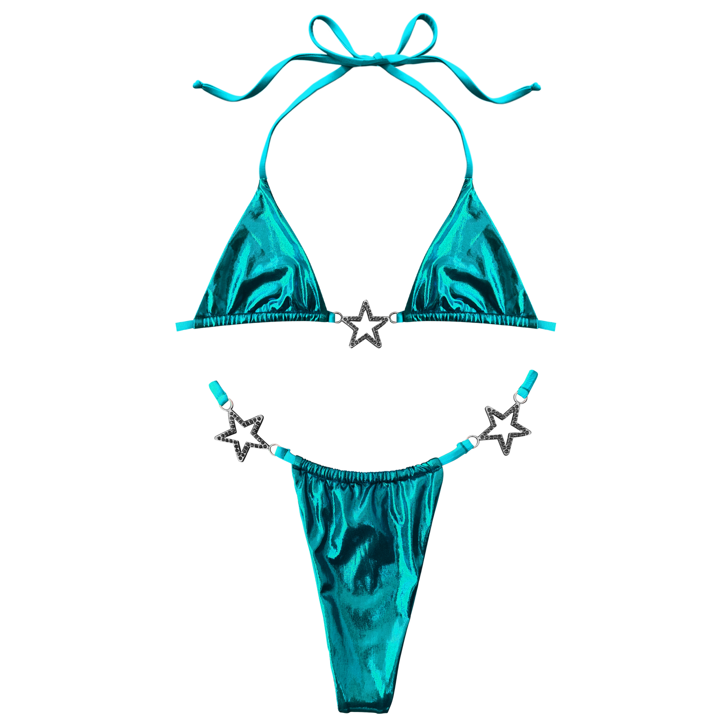 Green Charmed Bikini Top