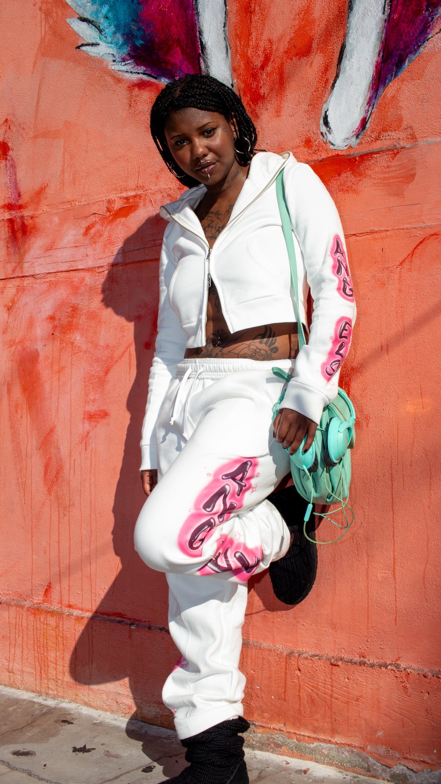 Scripted Cropped Hoodie