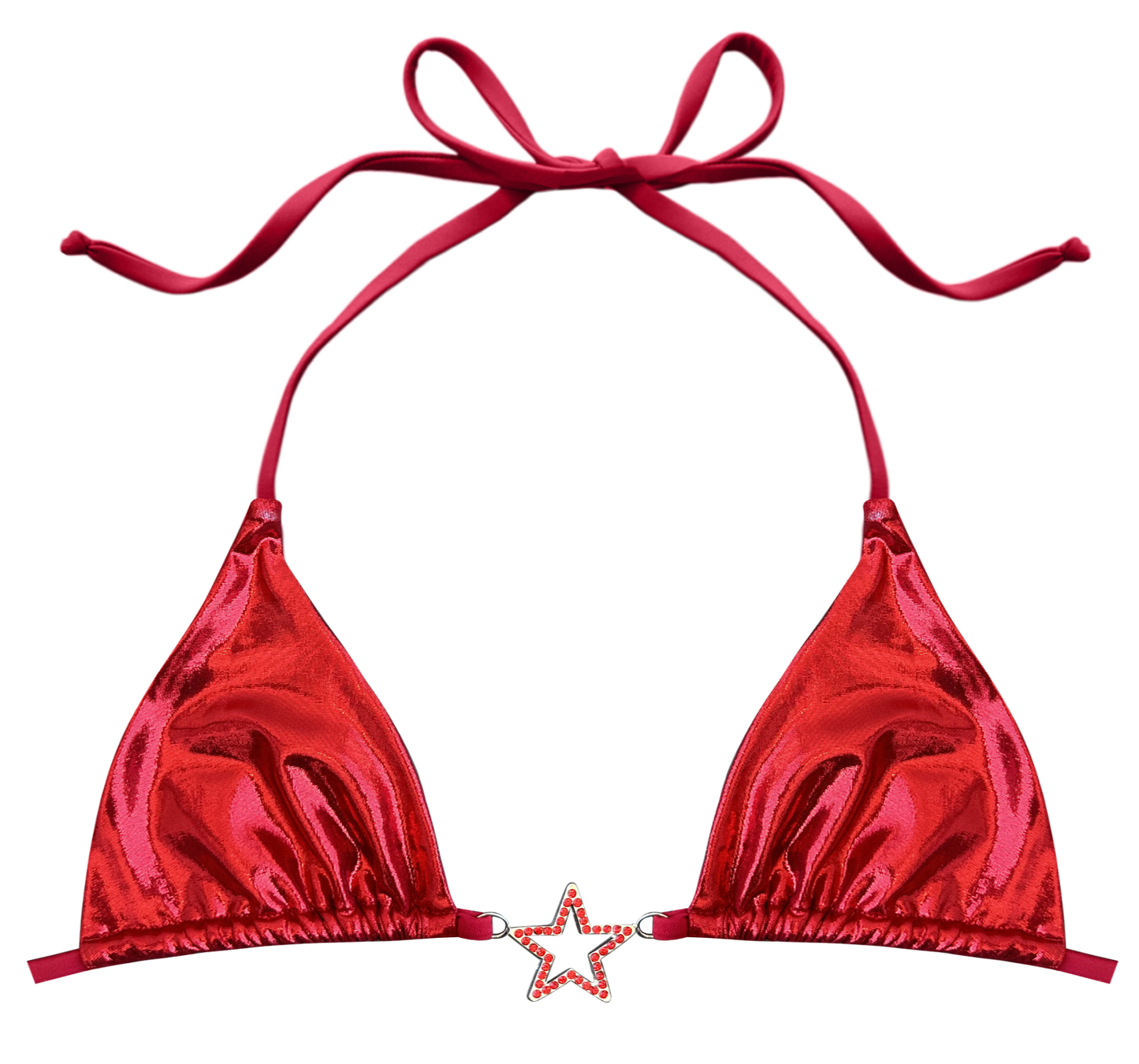 Red Charmed Bikini Top