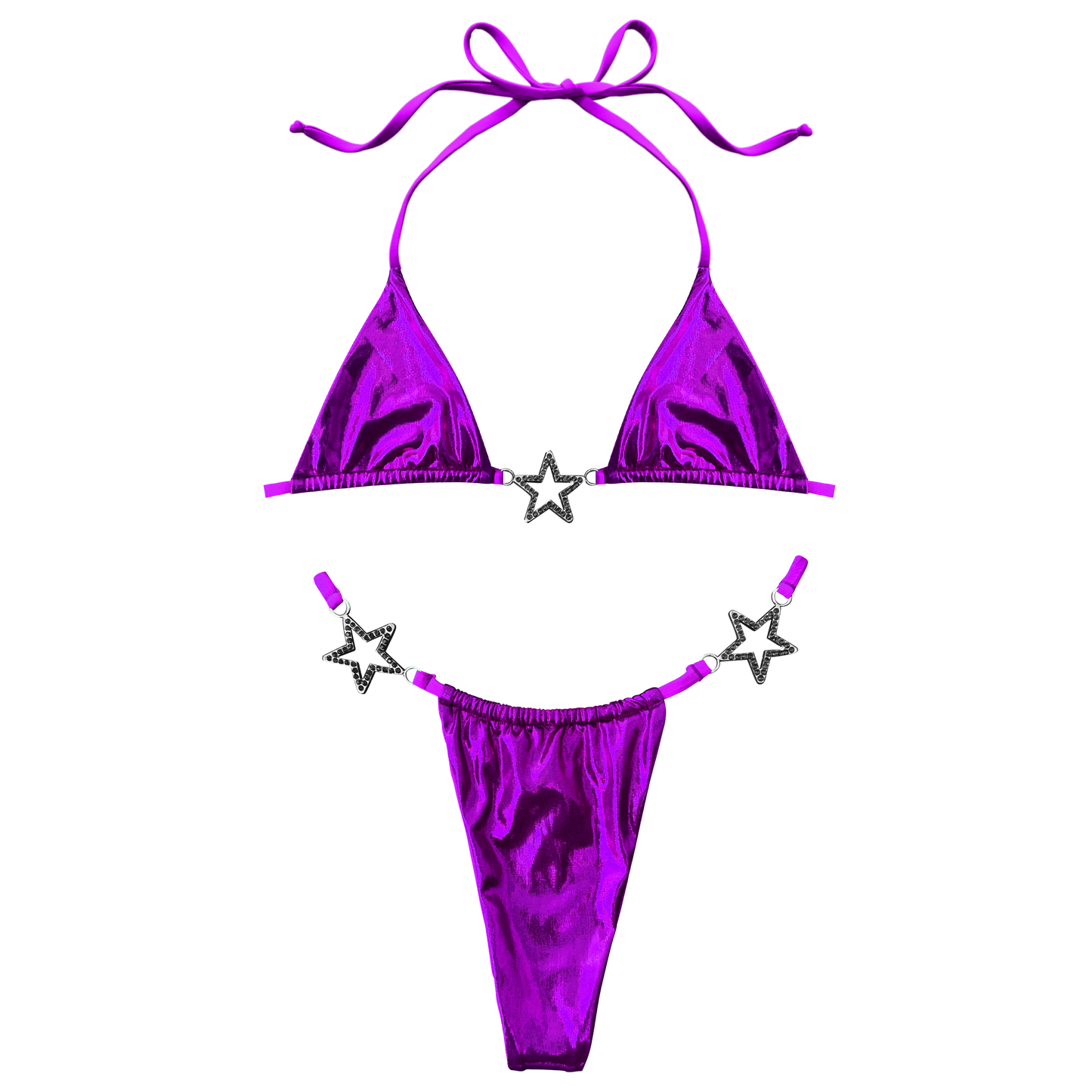 Purple Charmed Bikini Top