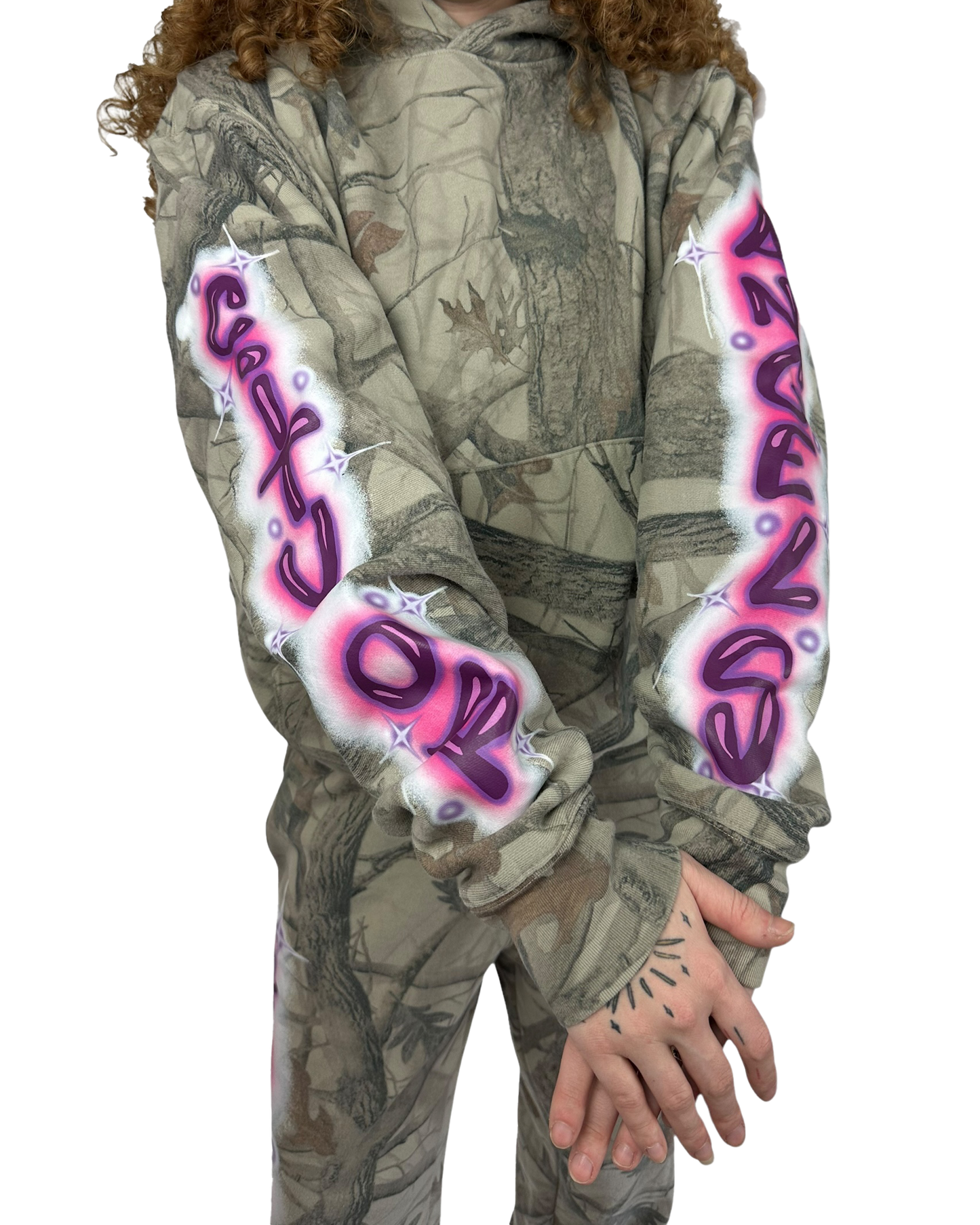 Scripted Camo Pullover Hoodie
