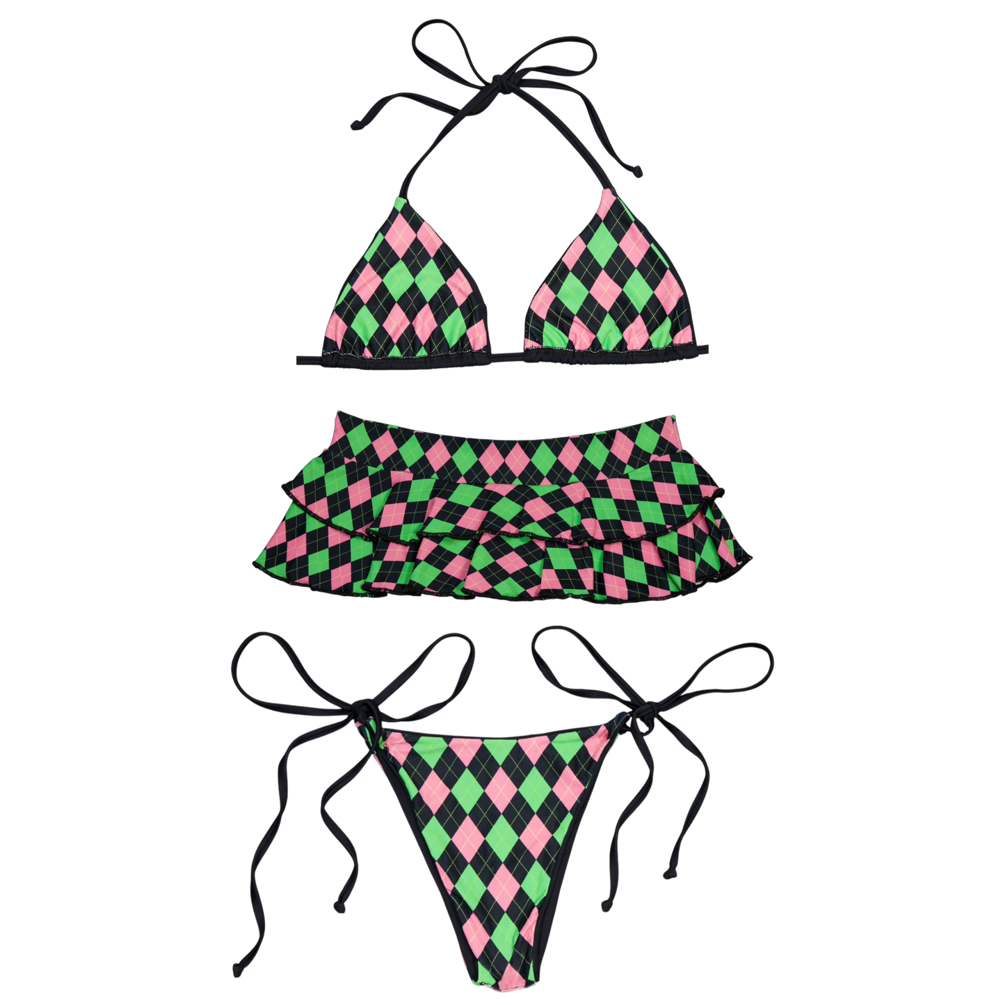 Argyle Laced Bikini Bottom