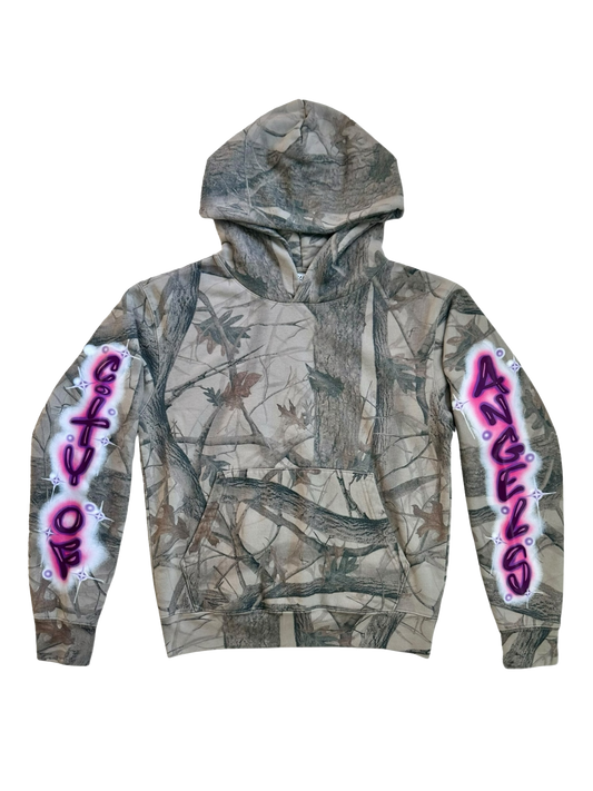 Scripted Camo Pullover Hoodie