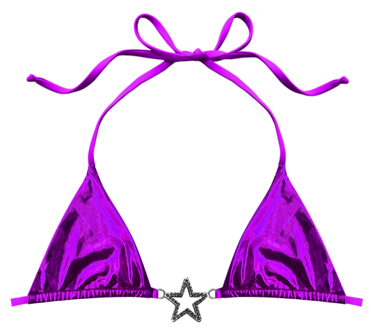 Purple Charmed Bikini Top