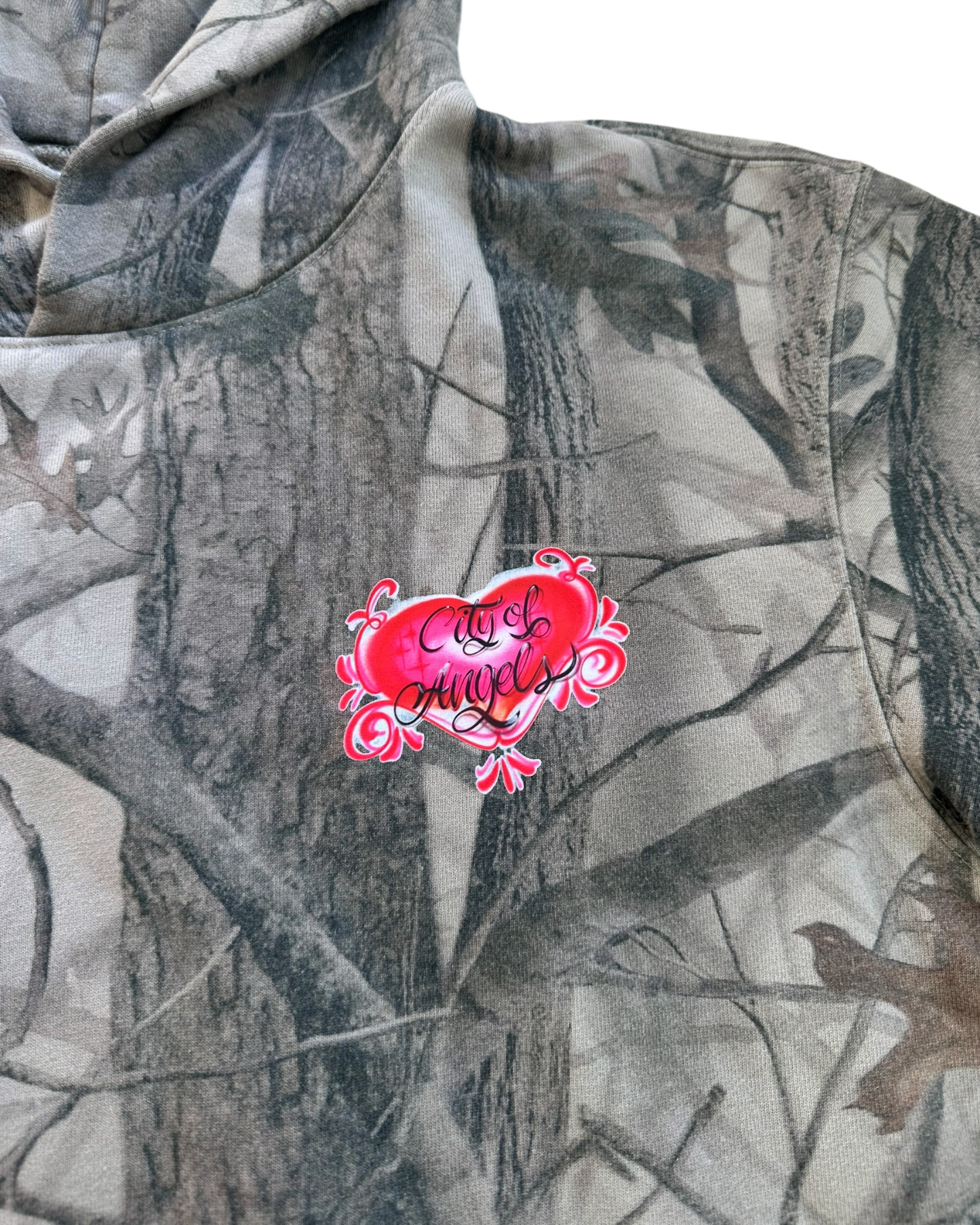Hearted Camo Pullover Hoodie