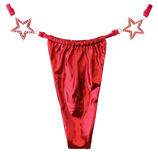 Red Charmed Bikini Bottom