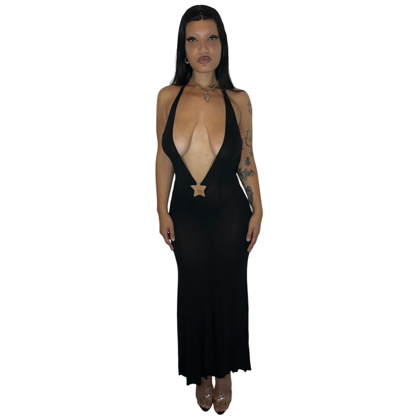 Black Silk Jersey Starlette Gown