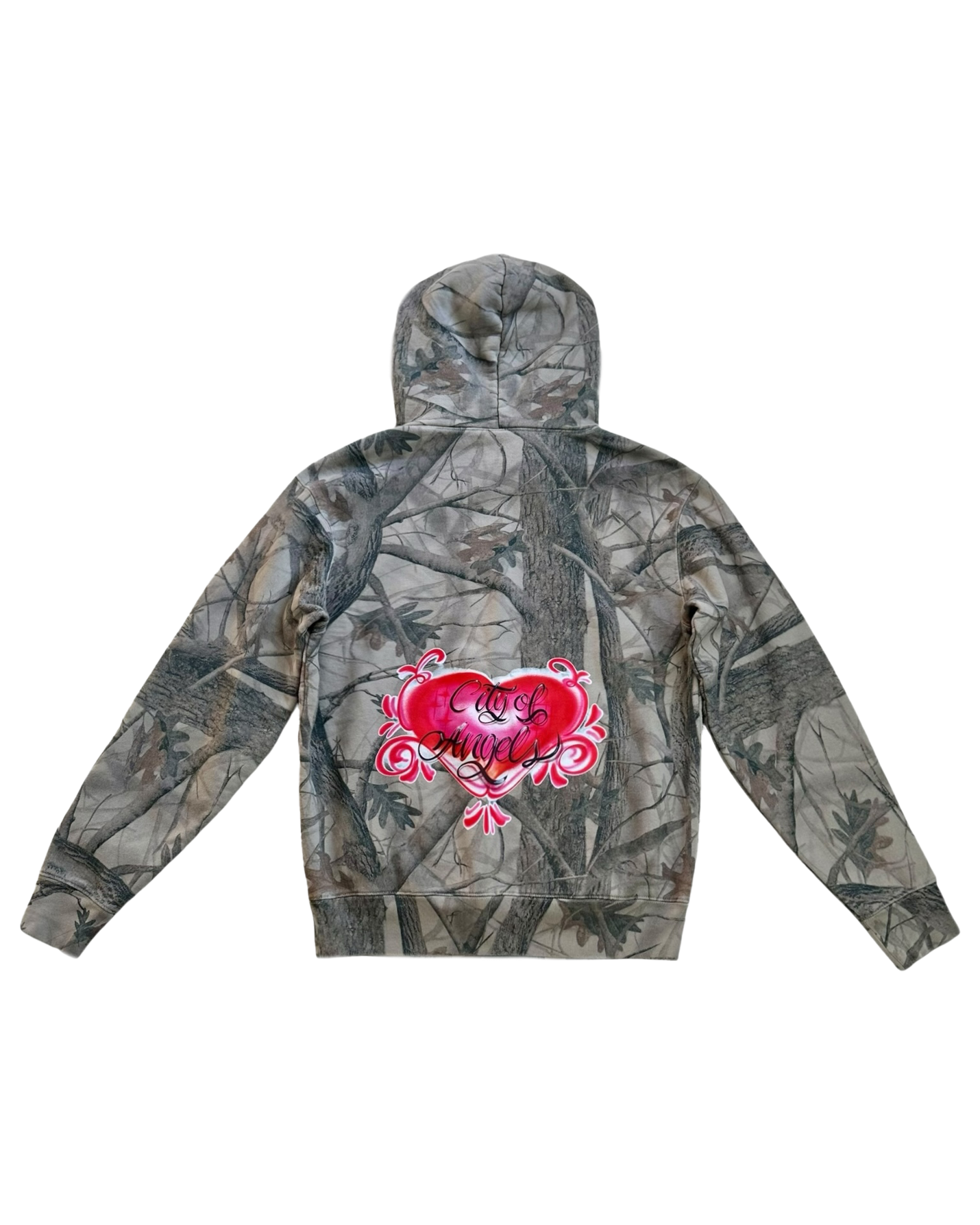 Hearted Camo Pullover Hoodie