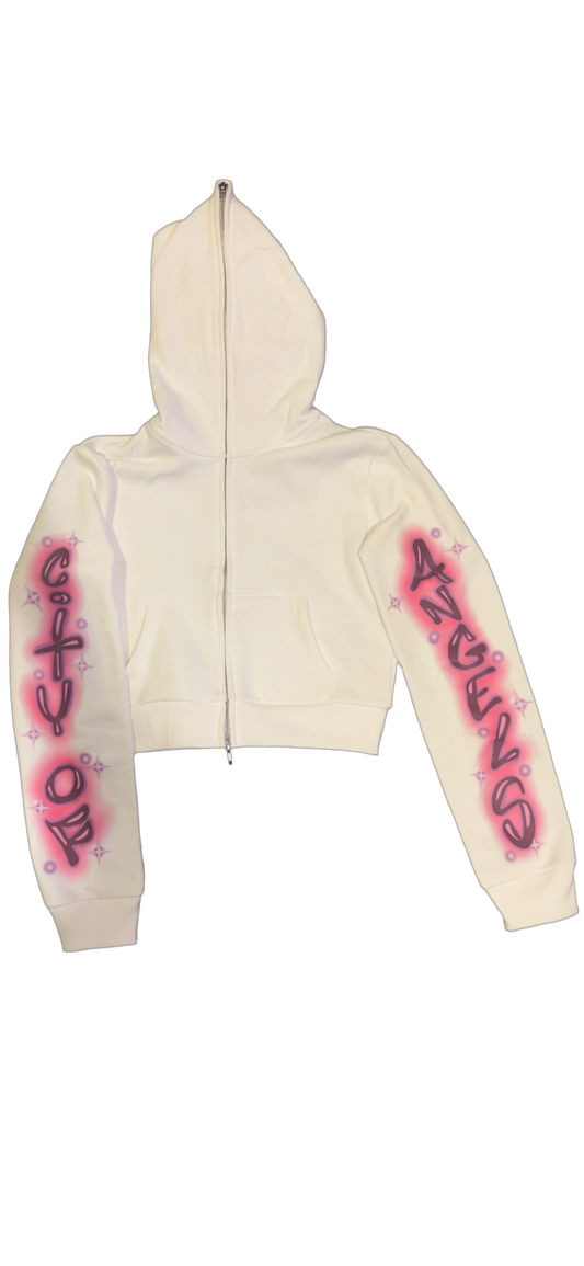 Script Cropped Hoodie