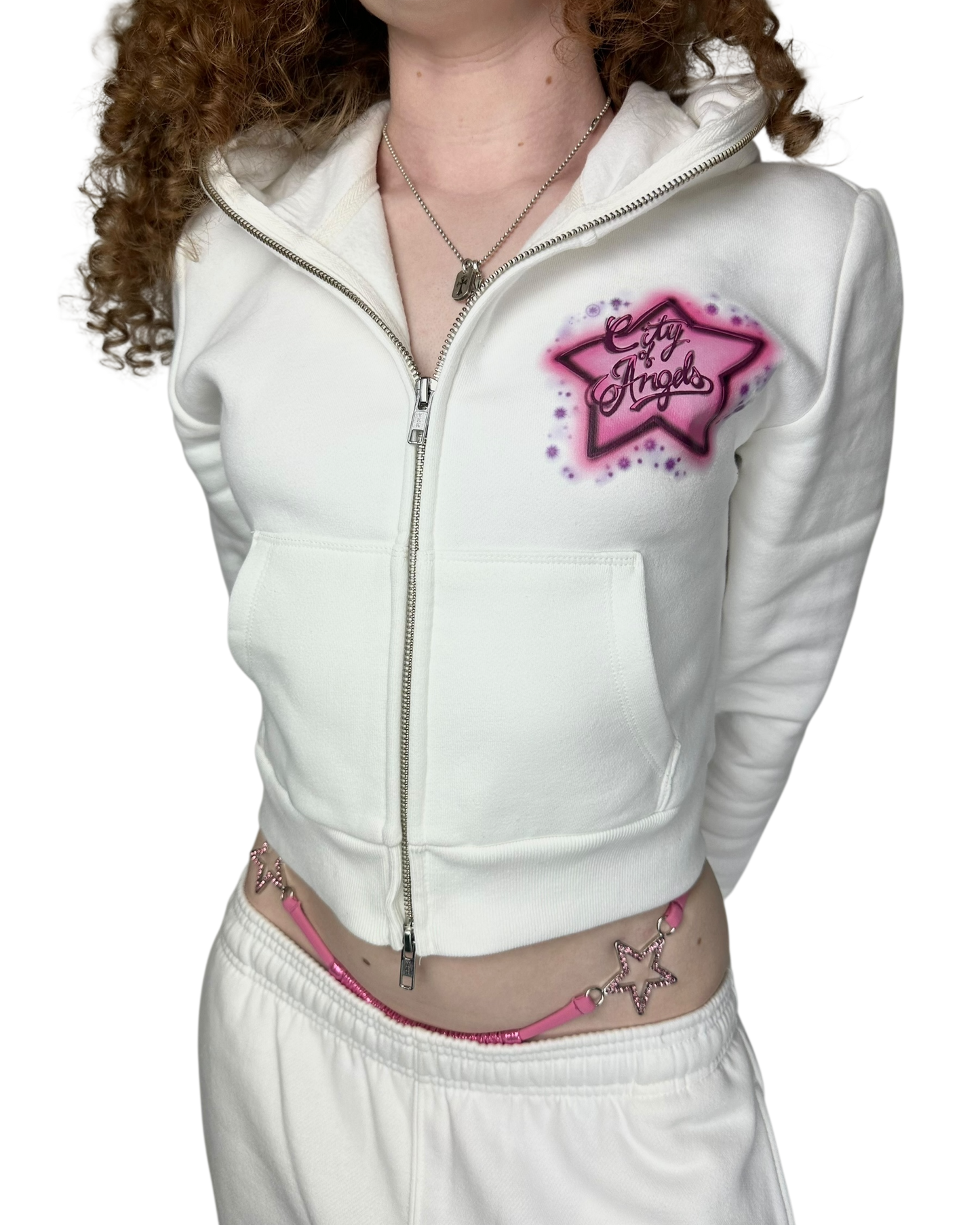 Starred Cropped Hoodie