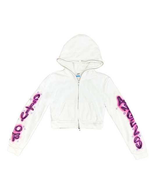 Scripted Cropped Hoodie