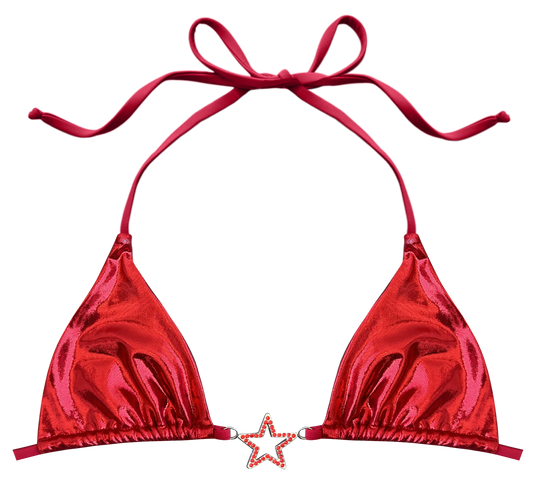 Red Charmed Bikini Top