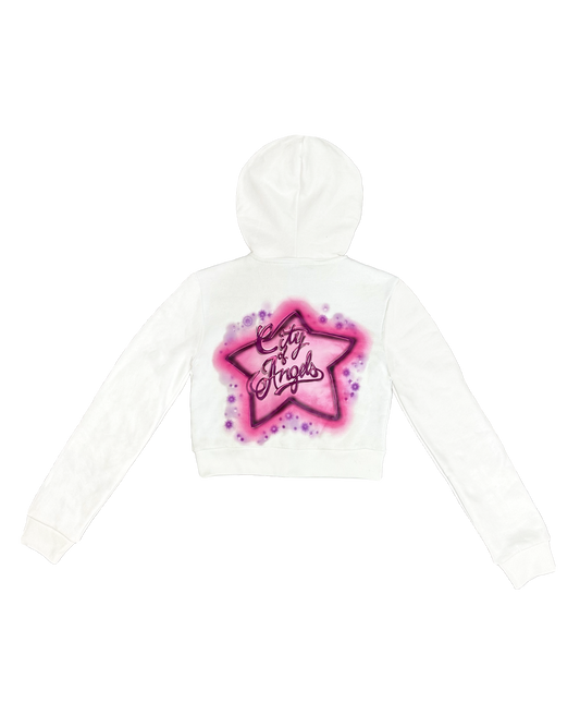 Starred Cropped Hoodie