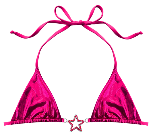 Hot Pink Charmed Bikini Top