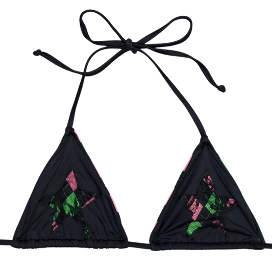 Argyle Laced Bikini Top