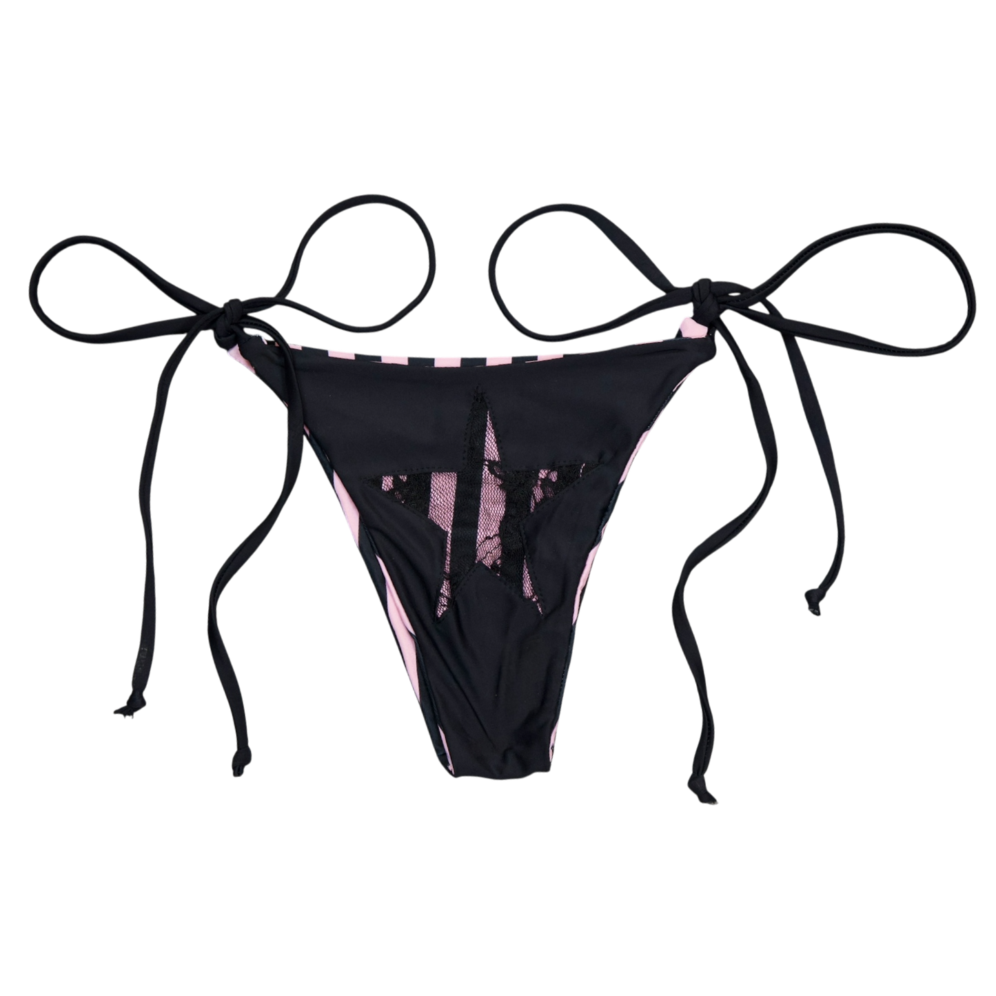 Stripe Laced Bikini Bottom