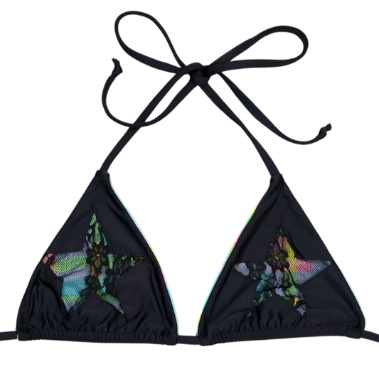 Plaid Laced Bikini Top