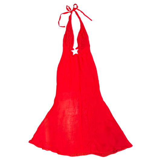 Red Silk Chiffon Starlette Gown