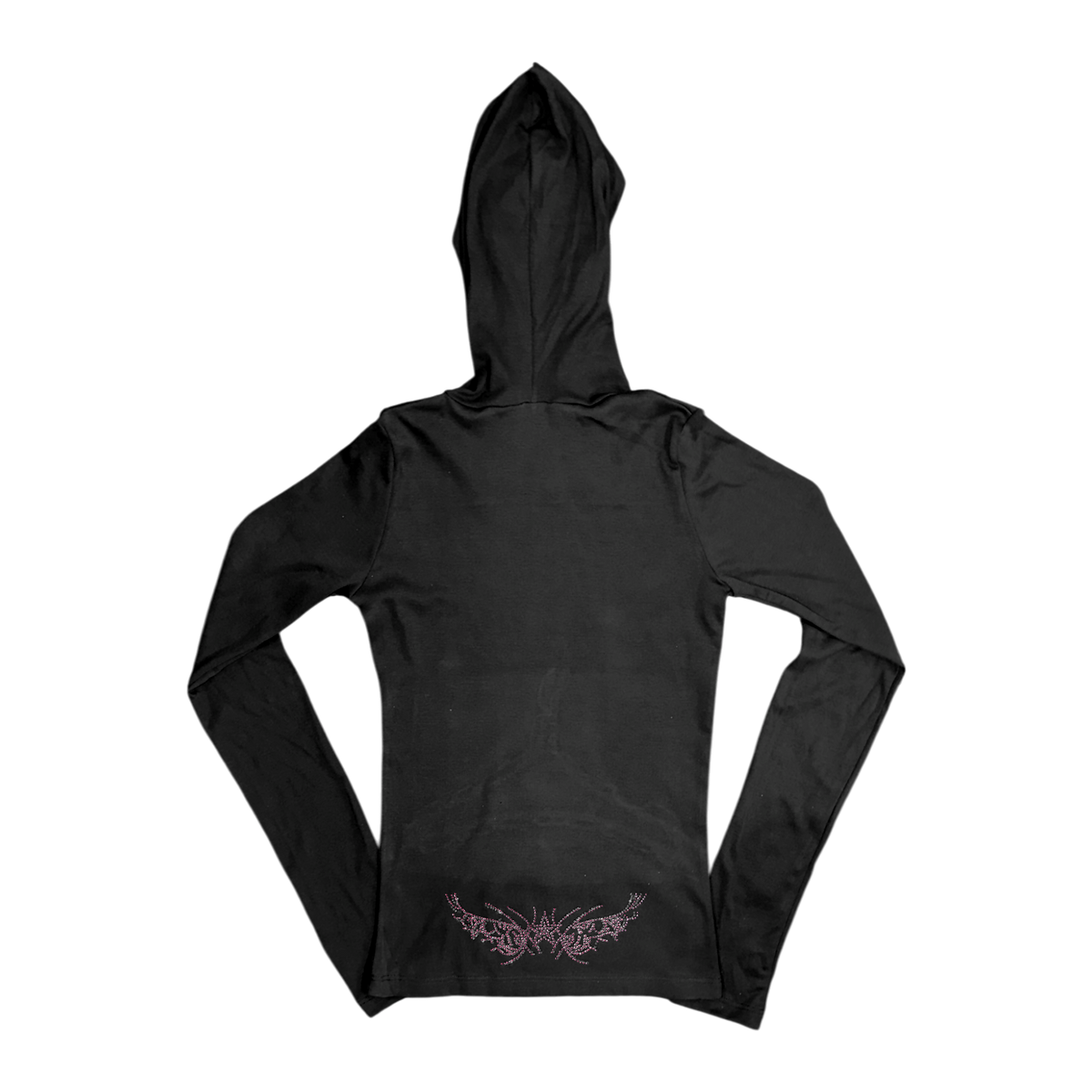 Stamped Hooded Long Sleeve Shirt