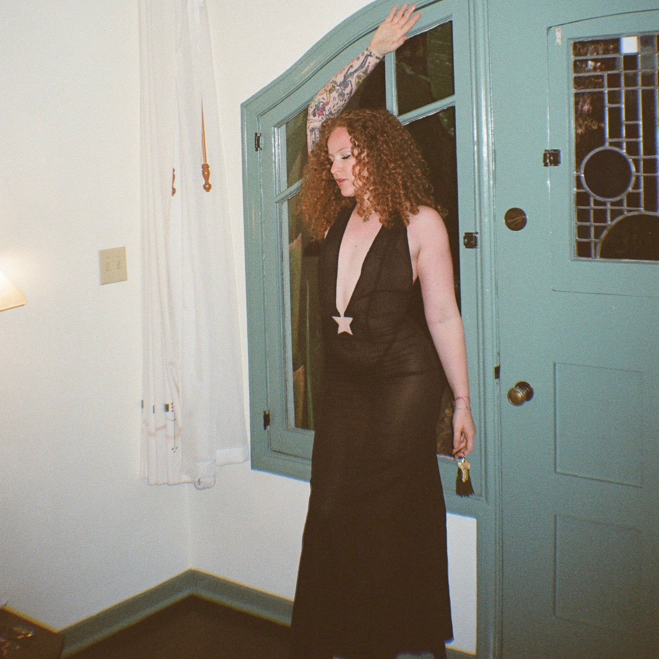 Black Silk Chiffon Starlette Gown