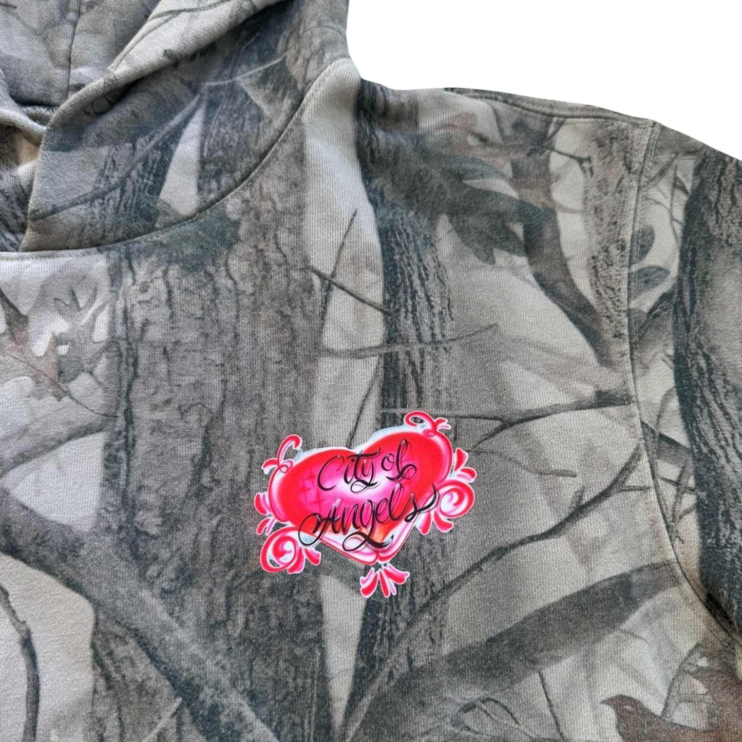 Hearted Camo Pullover Hoodie