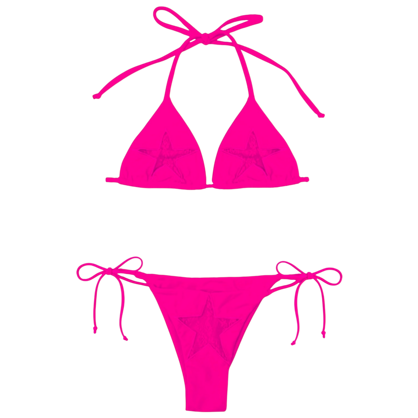 Hot Pink Laced Bikini Top