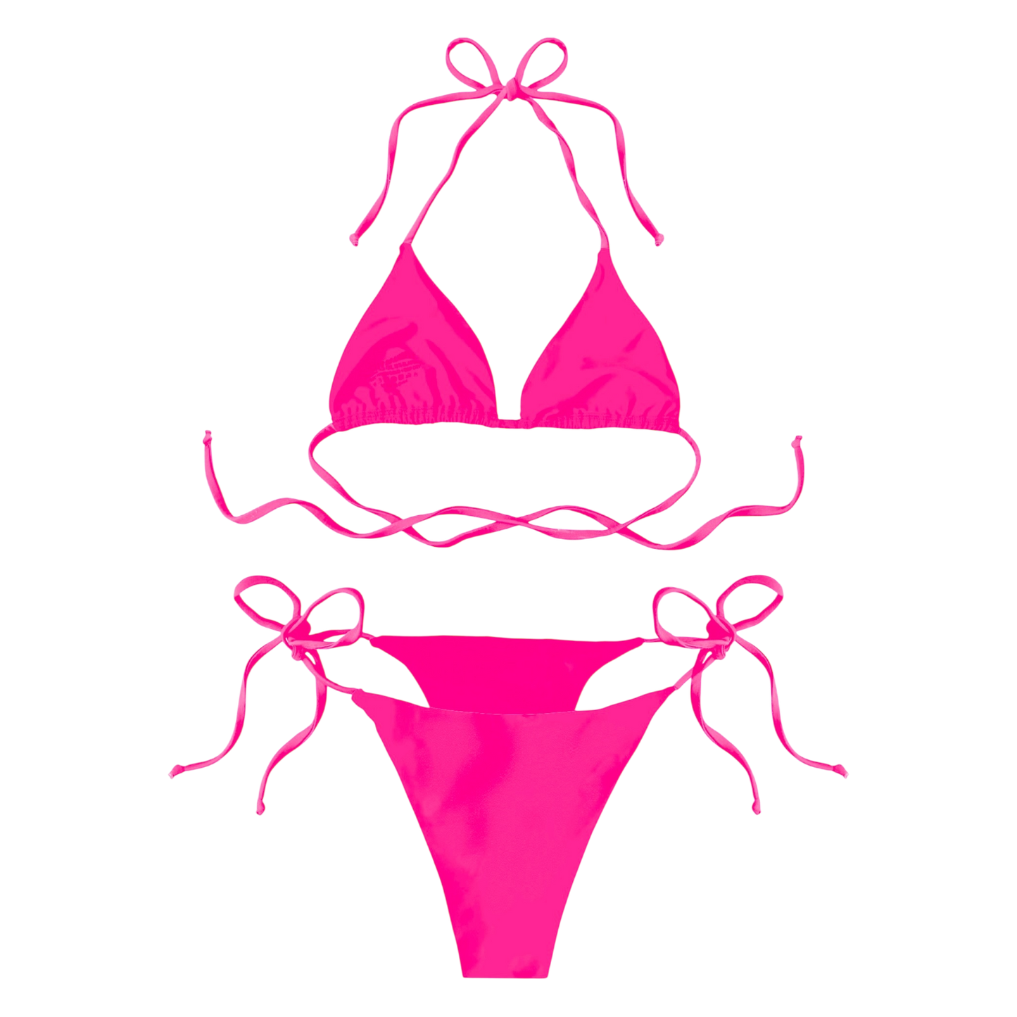Hot Pink Laced Bikini Top