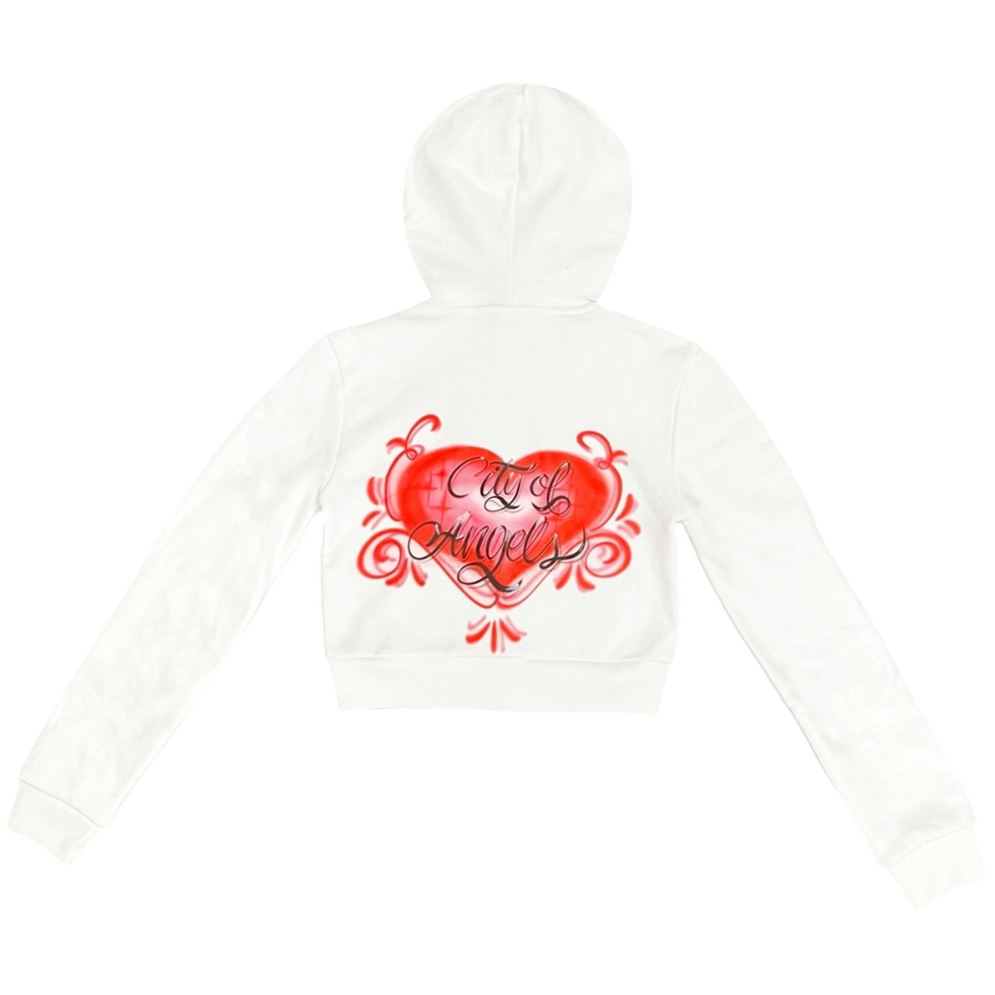 Hearted Cropped Full Zip Hoodie