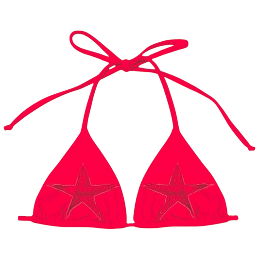 Red Laced Bikini Top