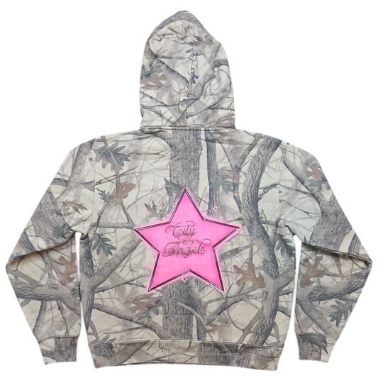 Starred Camo Pullover Hoodie