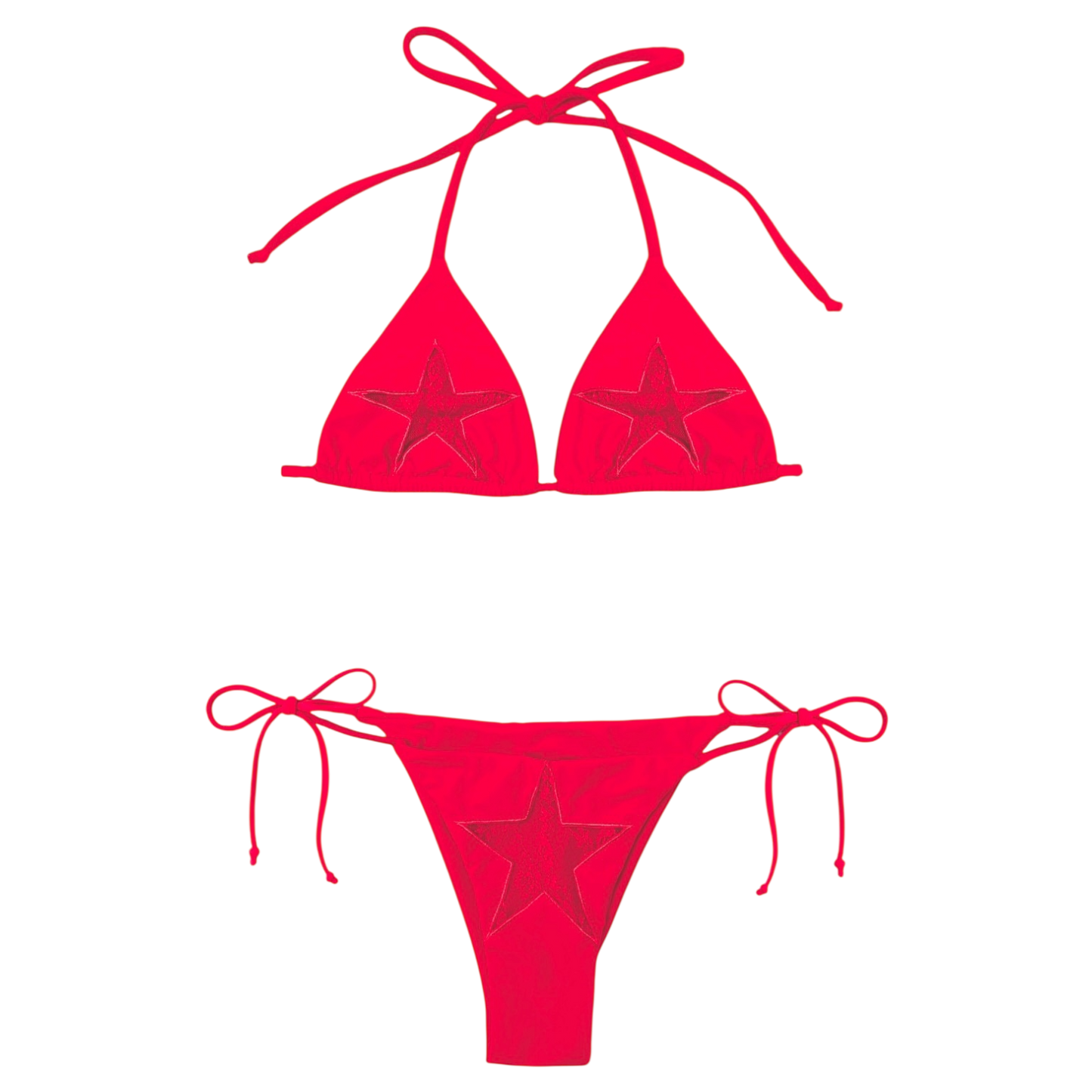 Red Laced Bikini Top