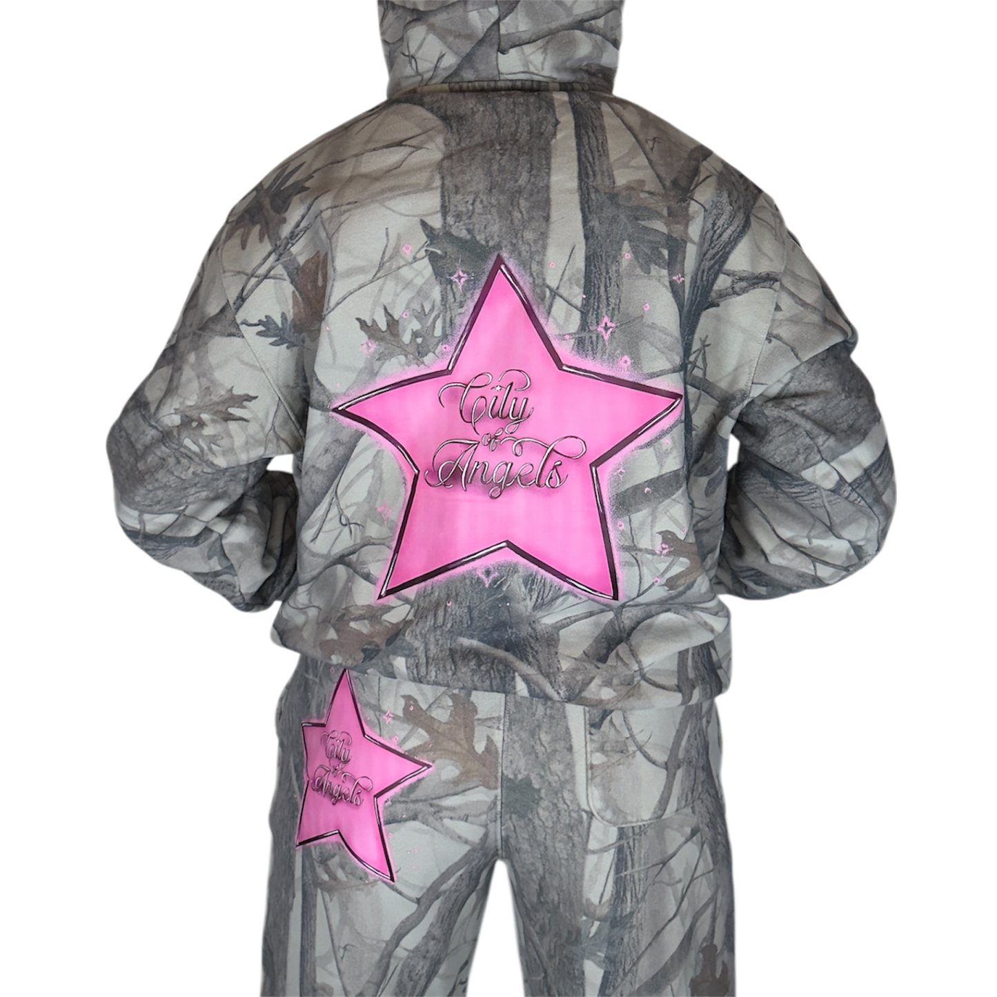 Starred Camo Pullover Hoodie