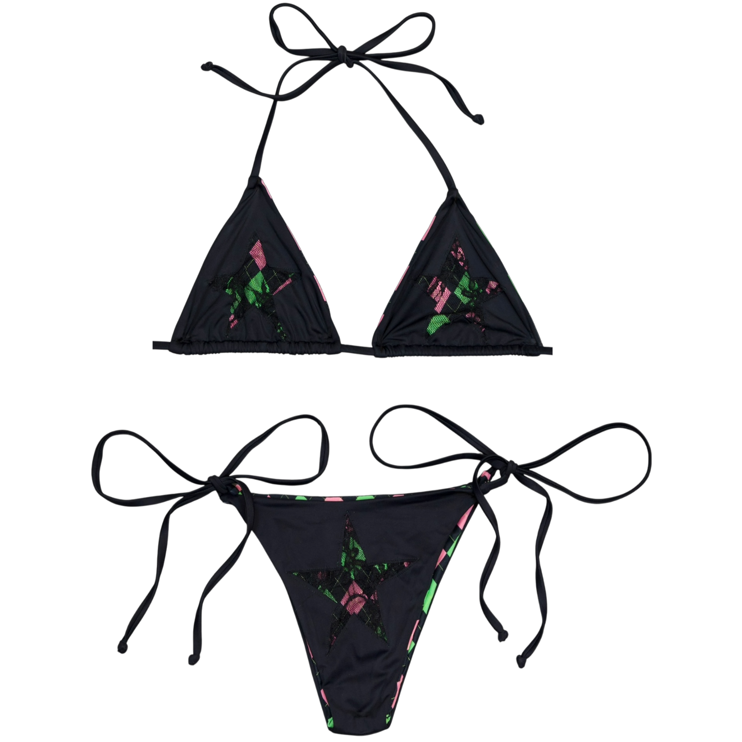 Argyle Laced Bikini Top