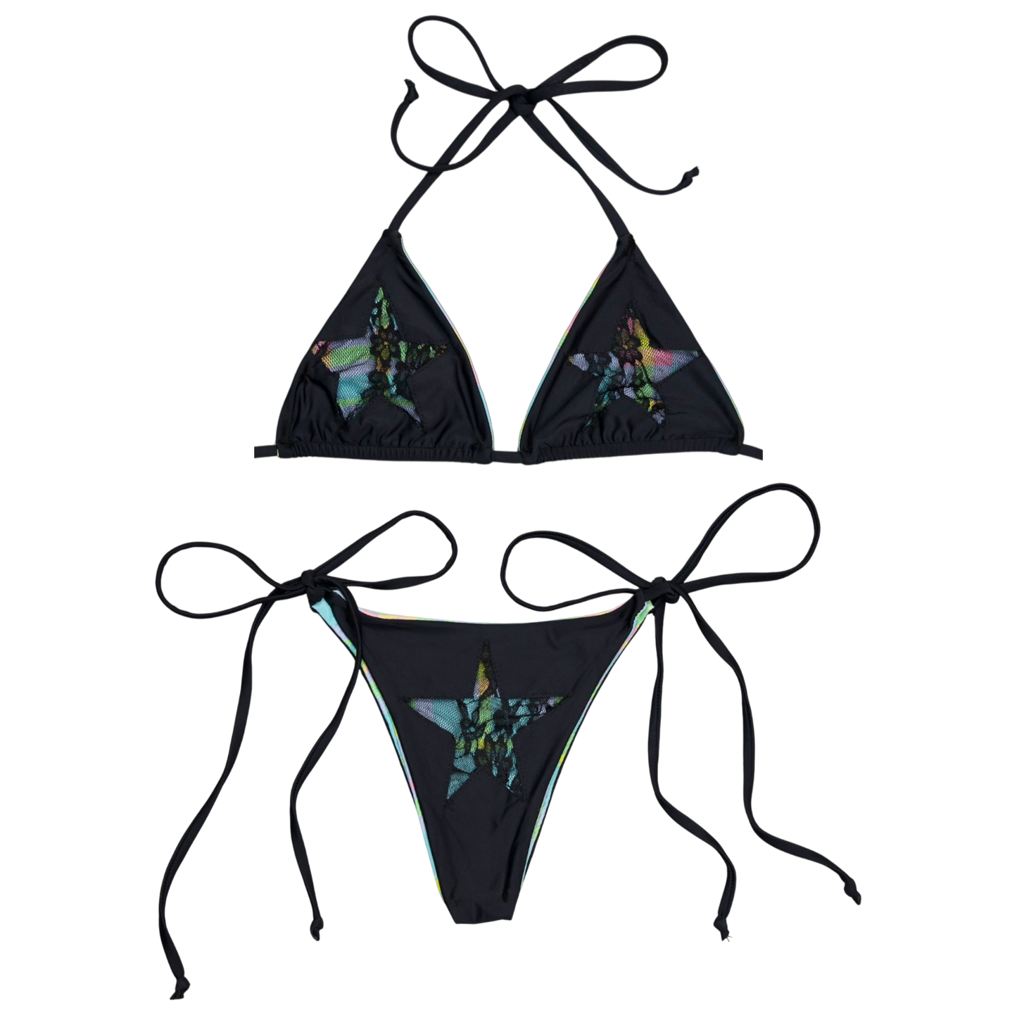 Plaid Laced Bikini Top